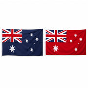 Two Fully Sewn Australian flags displayed side by side against a plain white background.