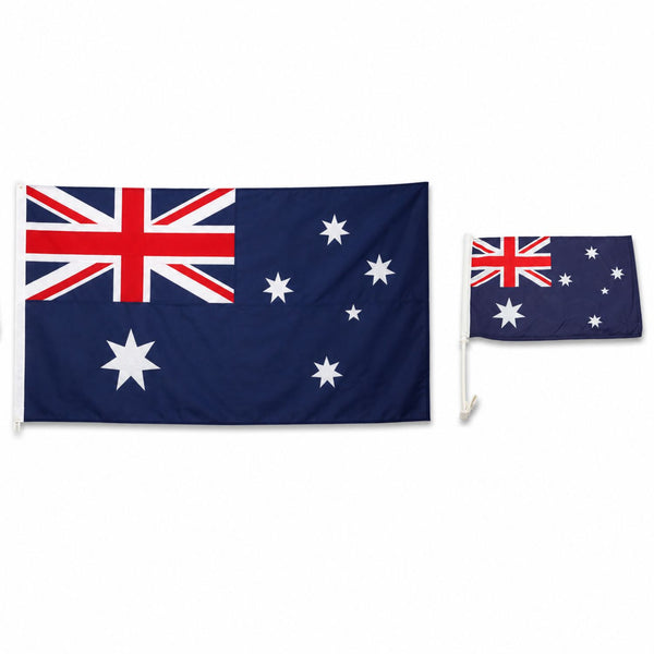 Fully Sewn Australian Flag & Car Window Flags Bundle