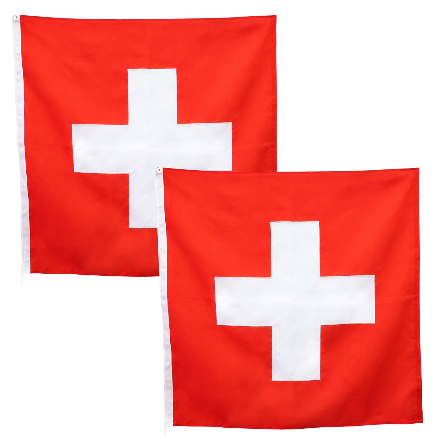 2 Fully Sewn Switzerland Flags | 1200 x 1200mm Bundle