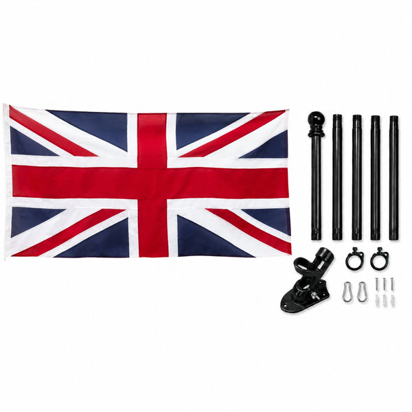 Fully Sewn UK Flag & 1.8m Flagpole Kit Bundle
