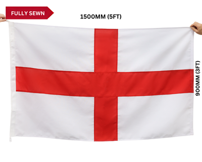 Fully Sewn England Flag | St George's Cross 5ft x 3ft
